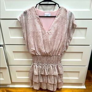 Adrienne Lavender/White Ruffle Dress Size S